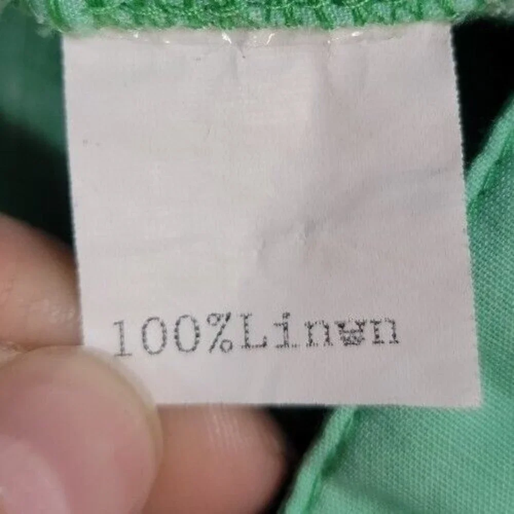 J. Crew Matchstick 100% Linen Green White Floral Shorts sz 6 Casual Lightweight